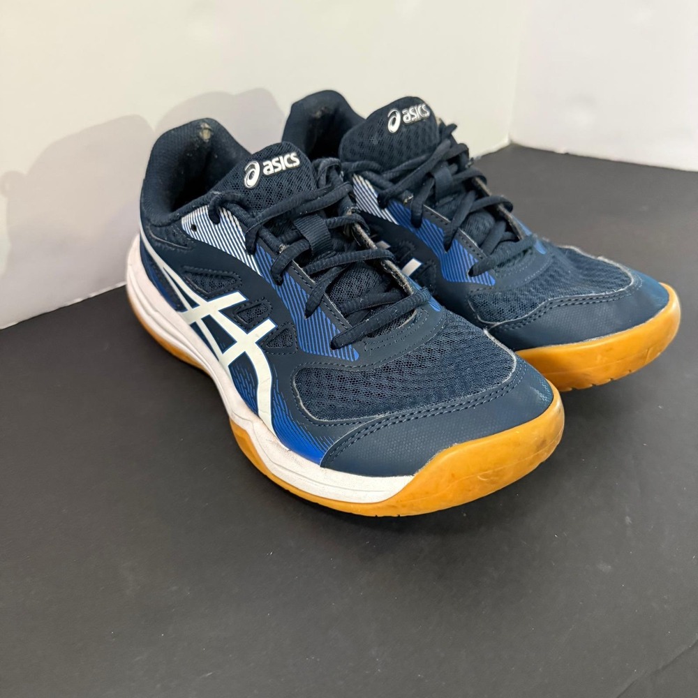 Asics Upcourt 5 Mens Navy Blue White Gum Sole Volleyball Shoes Sneakers Size 6.5 - Picture 3 of 16